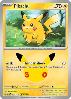 Pikachu 01/30 from 30th Celebration, art by Ken Sugimori