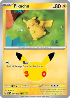 Pikachu 05/30 from 30th Celebration, art by Asako Ito