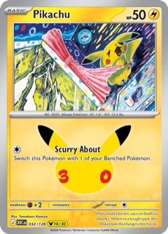 Pikachu 10/30 from 30th Celebration, art by Tomokazu Komiya
