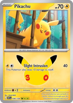 Pikachu 14/30 from 30th Celebration, art by OKACHEKE