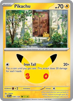 Pikachu 17/30 from 30th Celebration, art by Teeziro