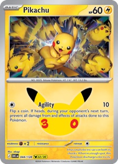 Pikachu 22/30 from 30th Celebration, art by akagi