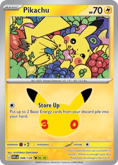 Pikachu 26/30 from 30th Celebration, art by KIYOTAKA OSHIYAMA