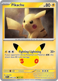Pikachu 27/30 from 30th Celebration, art by Nurikabe