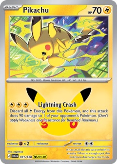 Pikachu 29/30 from 30th Celebration, art by nagimiso